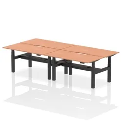 Air B2B 1600x800 Adjustable 4P Bench Desk Scalloped Beech/Black