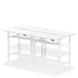 Air B2B 1600x800 Adjustable 4P Bench Desk Scalloped White/White