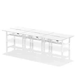 Air B2B 1600x800 Adjustable 6P Bench Desk Scalloped White/White