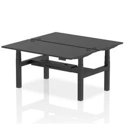 Air B2B 1600x800mm Height Adjustable 2P Bench Desk CP Black/Black