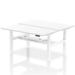 Air B2B 1600x800mm Height Adjustable 2P Bench Desk CP White/White