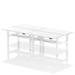 Air B2B 1600x800mm Height Adjustable 4P Bench Desk CP White/White