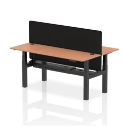 Air B2B 1800x600 Adjustable 2P Bench Desk CP Beech/Black + Screen