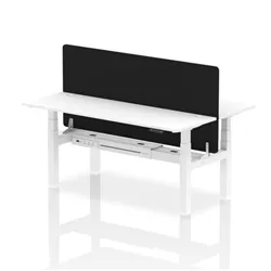 Air B2B 1800x600 Adjustable 2P Bench Desk CP White/White + Screen