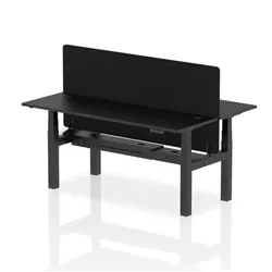 Air B2B 1800x600mm Adjustable 2P Bench Desk CP Black/Black + Screen