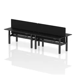 Air B2B 1800x600mm Adjustable 4P Bench Desk CP Black/Black + Screen