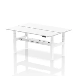 Air B2B 1800x600mm Height Adjustable 2P Bench Desk CP White/White