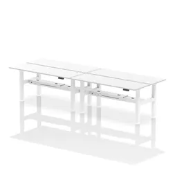 Air B2B 1800x600mm Height Adjustable 4P Bench Desk CP White/White