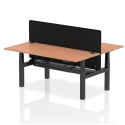 Air B2B 1800x800 Adjustable 2P Bench Desk CP Beech/Black + Screen
