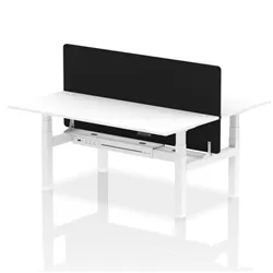 Air B2B 1800x800 Adjustable 2P Bench Desk CP White/White + Screen