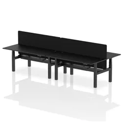 Air B2B 1800x800mm Adjustable 4P Bench Desk CP Black/Black + Screen
