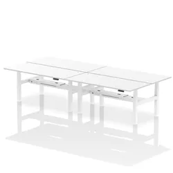 Air B2B 1800x800mm Height Adjustable 4P Bench Desk CP White/White