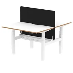 Air B2B Oslo 1200x800 Adjustable 2P Bench Desk White + Black Screen