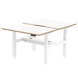 Air B2B Oslo 1200x800 Adjustable 2P Bench Desk Wood Edge White/White