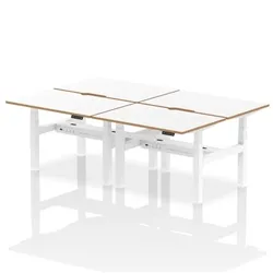 Air B2B Oslo 1200x800 Adjustable 4P Bench Desk Wood Edge White/White
