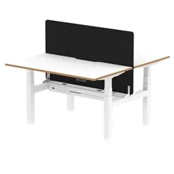 Air B2B Oslo 1400x800 Adjustable 2P Bench Desk White + Black Screen