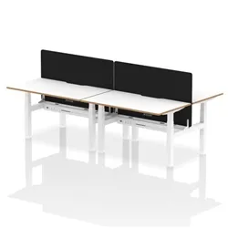 Air B2B Oslo 1400x800 Adjustable 4P Bench Desk White + Black Screen