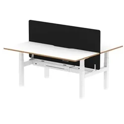 Air B2B Oslo 1600x800 Adjustable 2P Bench Desk White + Black Screen
