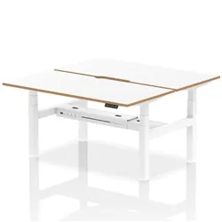 Air B2B Oslo 1600x800 Adjustable 2P Bench Desk Wood Edge White/White