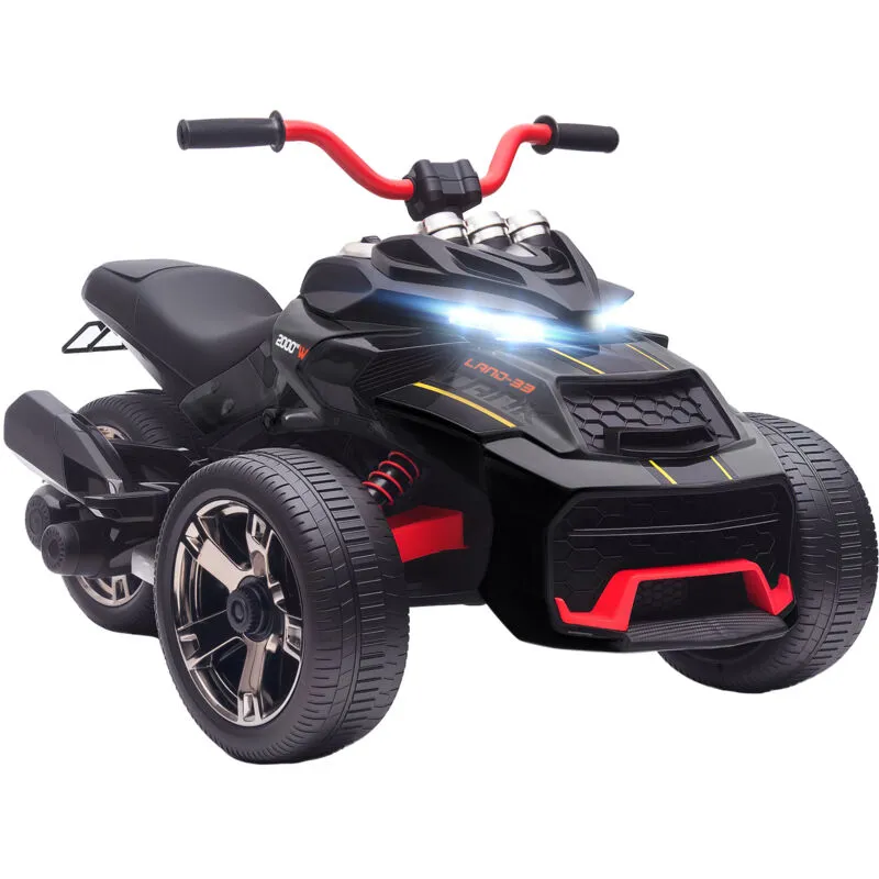 Aiyaplay 12V Kids Electric Ride On Car, Battery Powered Ride On Atv, Black