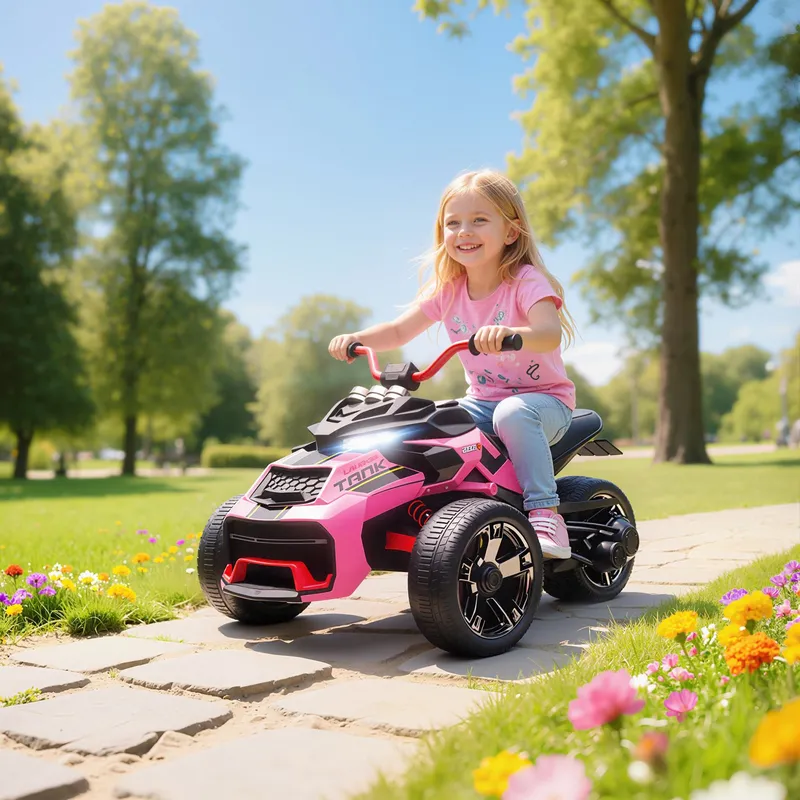 Aiyaplay 12V Kids Electric Ride On Car, Battery Powered Ride On Atv in Pink Pink