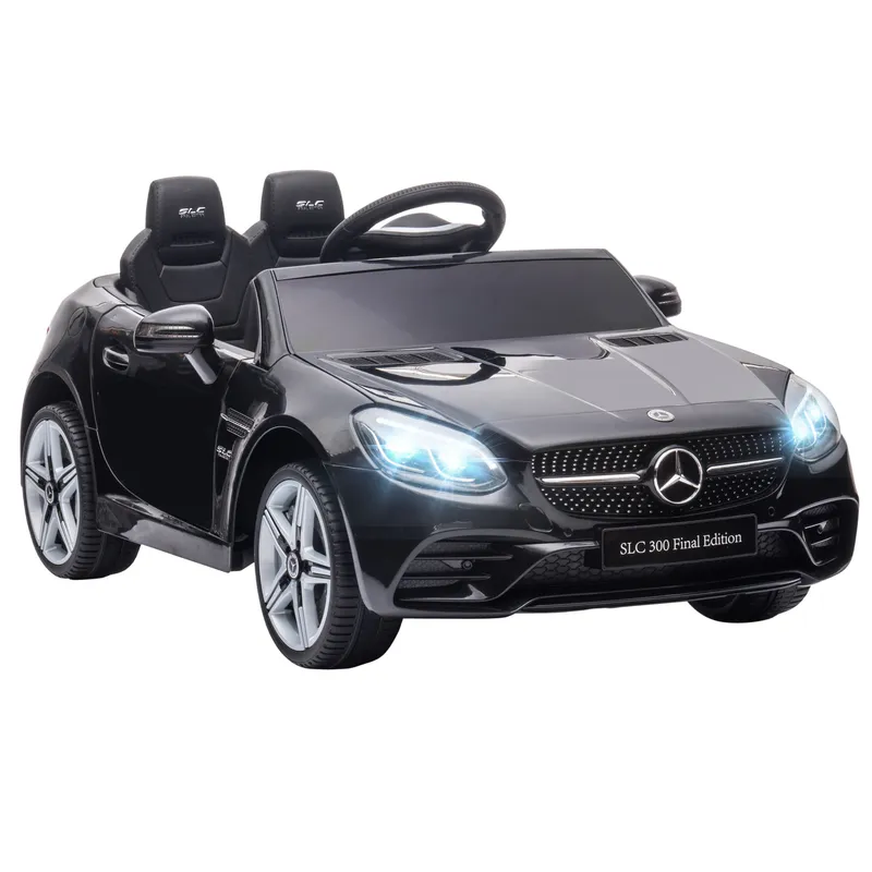 Aiyaplay Benz Slc 300 Licensed 12V Kids Electric Ride On Car for 3-6 Years in Black Black