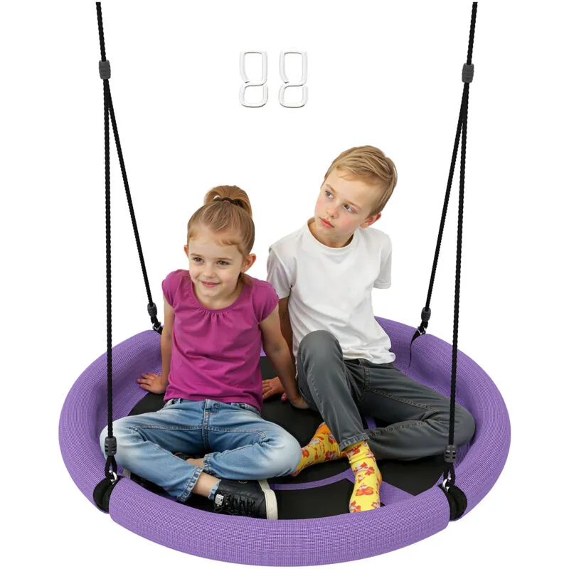 Aiyaplay - Nest Swing Set, 100 cm Saucer Tree Swing Set for Kids, Purple
