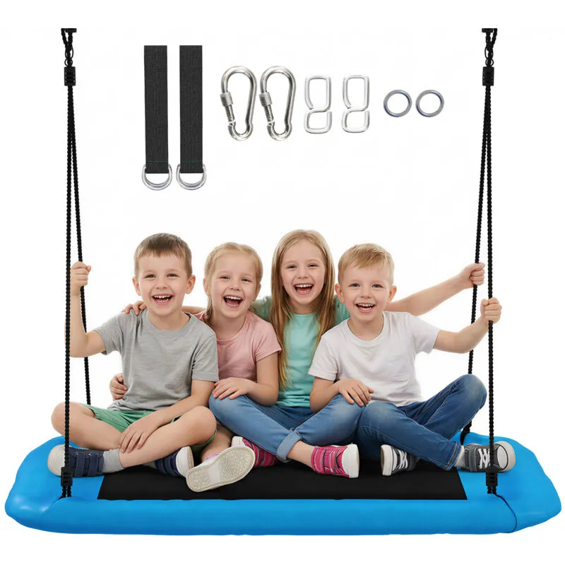 Aiyaplay Nest Swing with Adjustable Ropes for Kids, Blue
