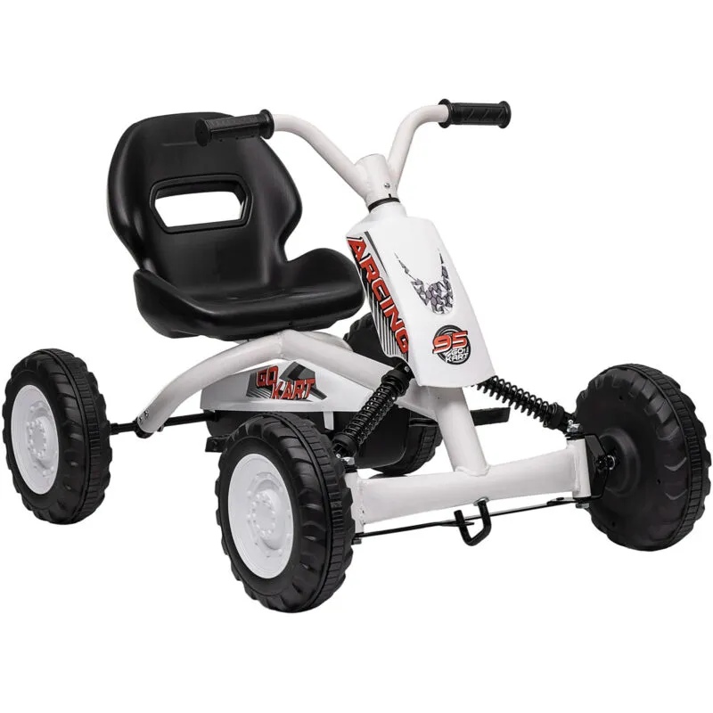 Aiyaplay Pedal Go Kart, Go Kart for Kids Ages 2-5 Years in White White