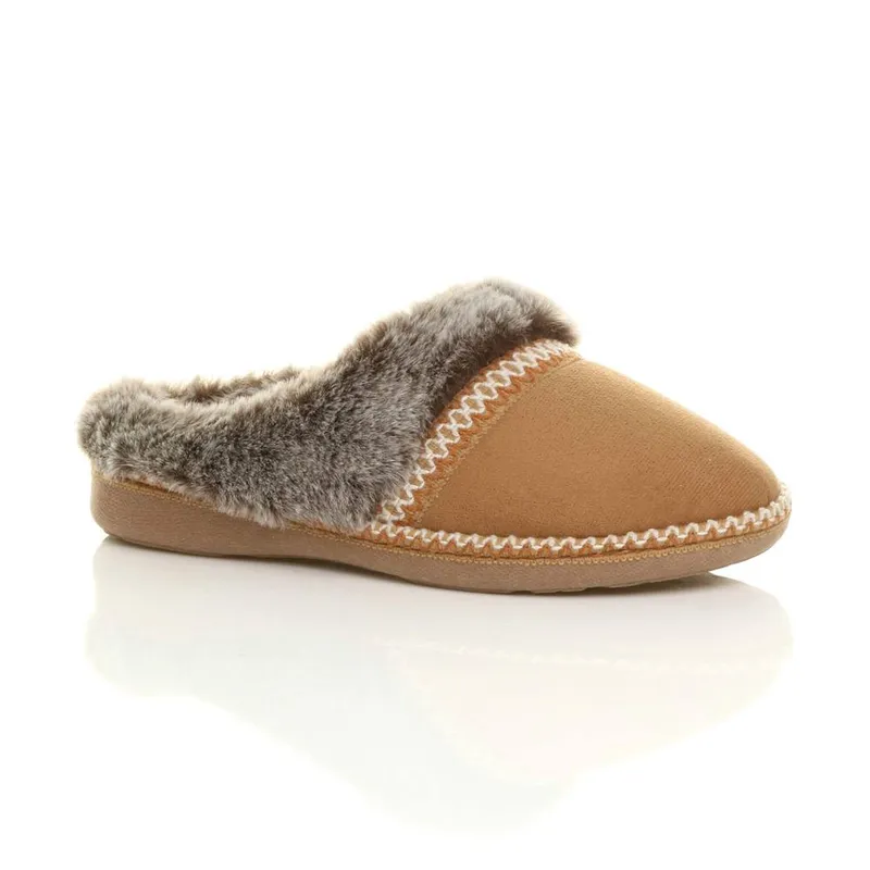 Ajvani Women's Flat Heel Slippers in Tan Size: 9 - Tan - Size: 9