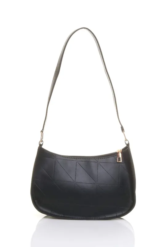 Ajvani Women's Scoop Shoulder Bag in Jet Black - Jet Black