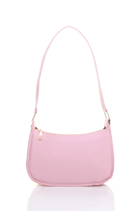 Ajvani Women's Scoop Shoulder Bag in Pale Pink - Pale Pink