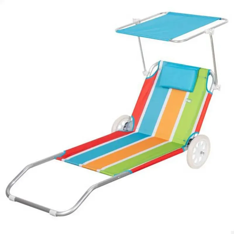 Aktive 62682 Beach Cart Lounger 52x117x62 Cm Multicolour One Size unisex