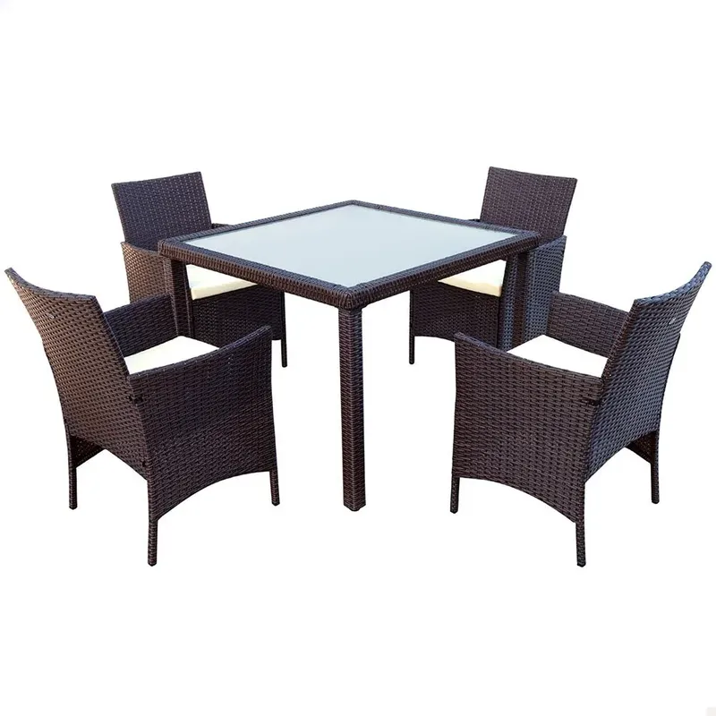 Aktive Table With 4 Chairs Black One Size unisex