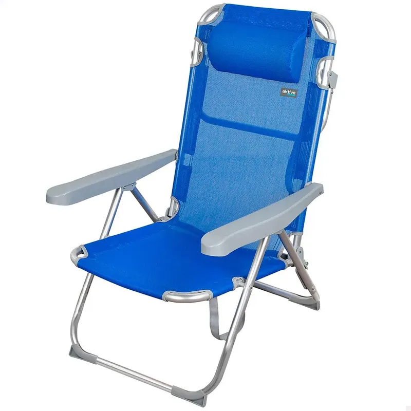 Aktive Textile High Beach Chair 62x60x90 Cm Blue One Size unisex