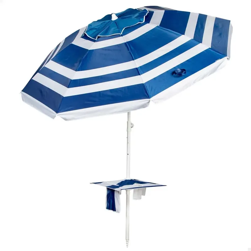 Aktive Uv50 Folding Beach Umbrella 210 Cm Navy / White One Size unisex