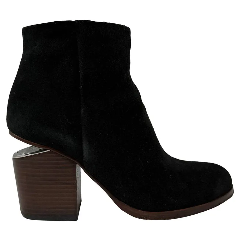 Alexander Wang Women's Preloved Gabi Ankle Boots in Black Suede Size: 2 - Black