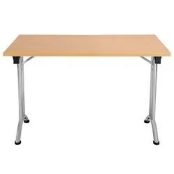 Allegro Folding Table 1200x800 Silver Frame Beech top OUFT1280SVBE2