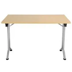 Allegro Folding Table 1200x800 Silver Frame Oak Top Ref OUFT1280SVNO