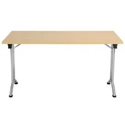 Allegro Folding Table 1400x700 Silver Frame Oak Top Ref OUFT1470SVNO