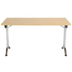 Allegro Folding Table 1400x800 Chrome Frame Oak Top Ref OUFT1480CRNO