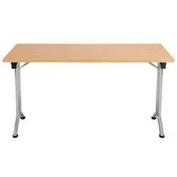 Allegro Folding Table 1400x800 Silver Frame Beech top OUFT1480SVBE2