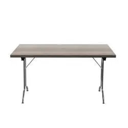 Allegro Folding Table 1400x800 Silver/Grey Oak top Ref OUFT1480SVGO