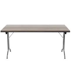 Allegro Folding Table 1600x800 Silver/Grey Oak top Ref OUFT1680SVGO