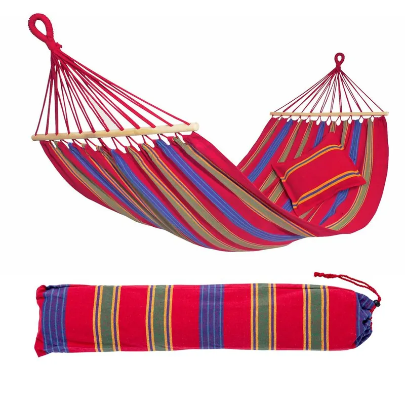 Amazonas Aruba Cayenne Spreader Bar Hammock with Stand & Strap Options in Red Size: A Red A