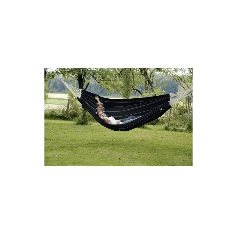 amazonas Barbados Black Double Cotton Traditional Garden Hammock With Bag
