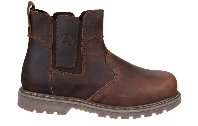 Amblers Safety Mens Fs165 Pull-On Dealer - Brown Leather - Size Uk 7