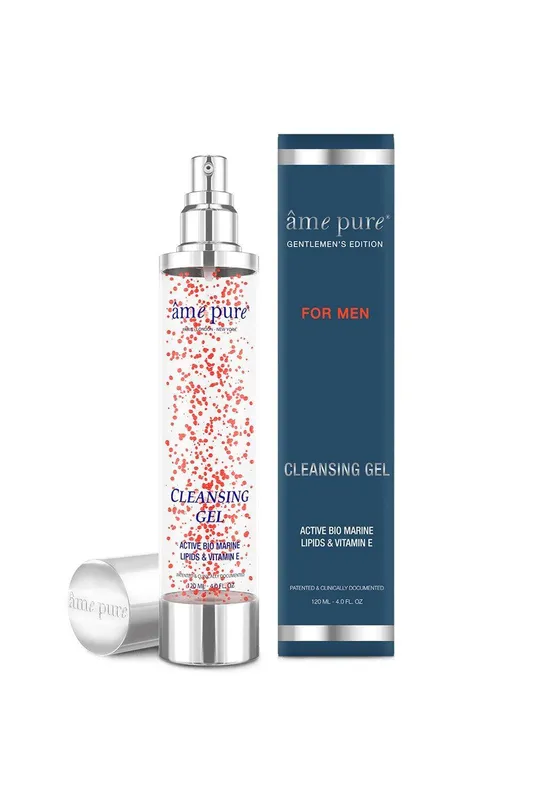 âme pure Men's Gentlemen Cleansing Gel - Gentle Facial Wash w/ Vitamin E in Clear/Red Microbeads Size: 120ml Clear/Red Microbeads female
