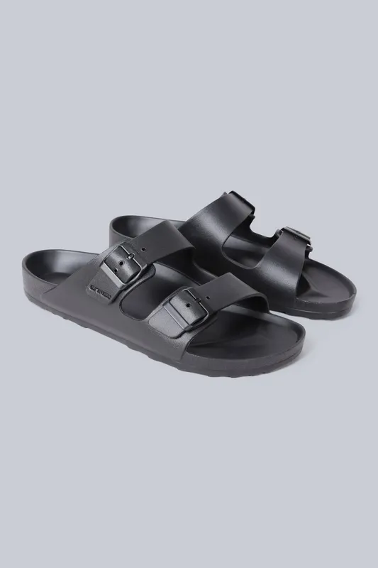 Animal Shore Mens Sliders - Black