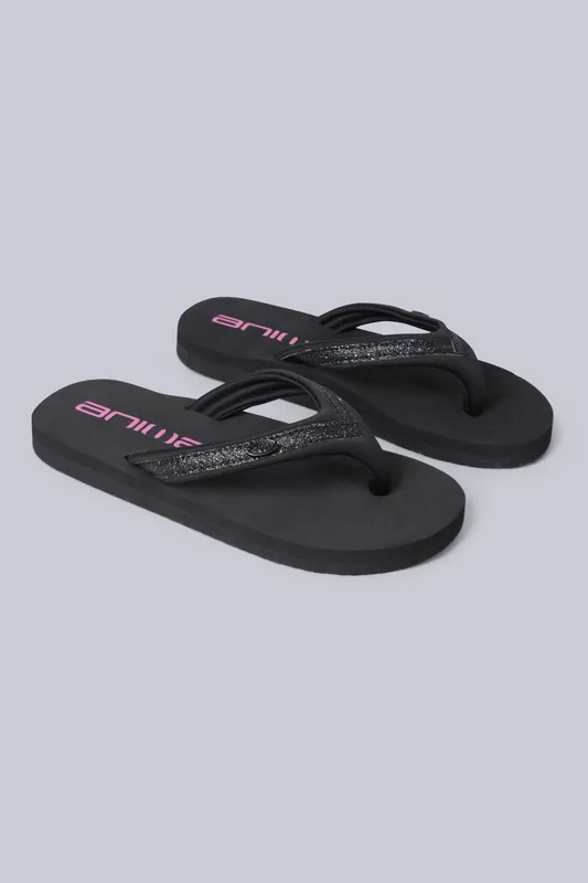 Animal Swish Soft Padded Flip Flops in Charcoal Size: 1 Charcoal 1